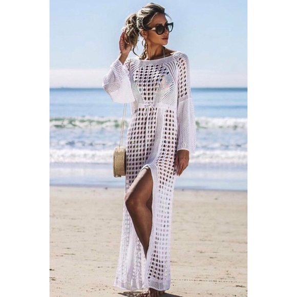 Twelve Thirty Four Swim Nwt White Crochet Knit Swimsuit Cover Up